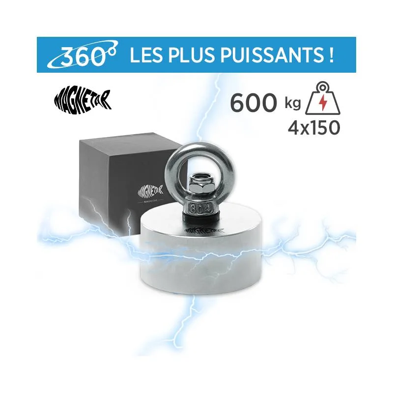 Aimant Néodyme 360° – Hardcore 600 kg