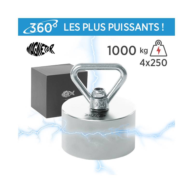 Aimant Néodyme 360° – Terror 1000 kg - France Détecteur
